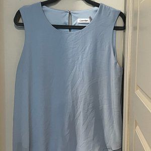 Calvin Klein - Large L - Light Blue Flowy Spring Halter Top